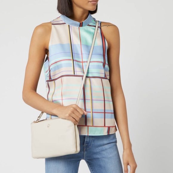 Kate Spade New York Women's Polly Medium Double Gusset Cross Body Bag off White - Picture 2 of 16